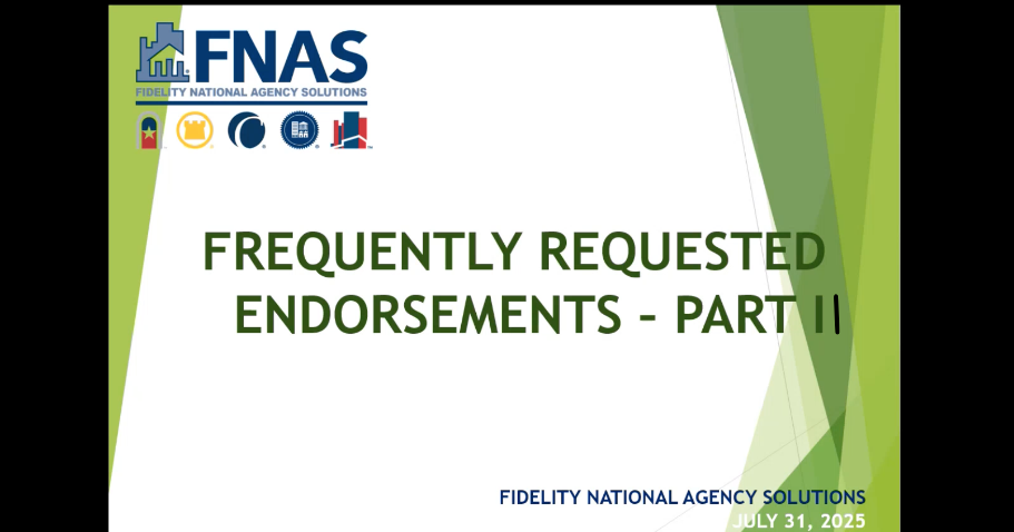 Endorsements Frequently Requested, Part II