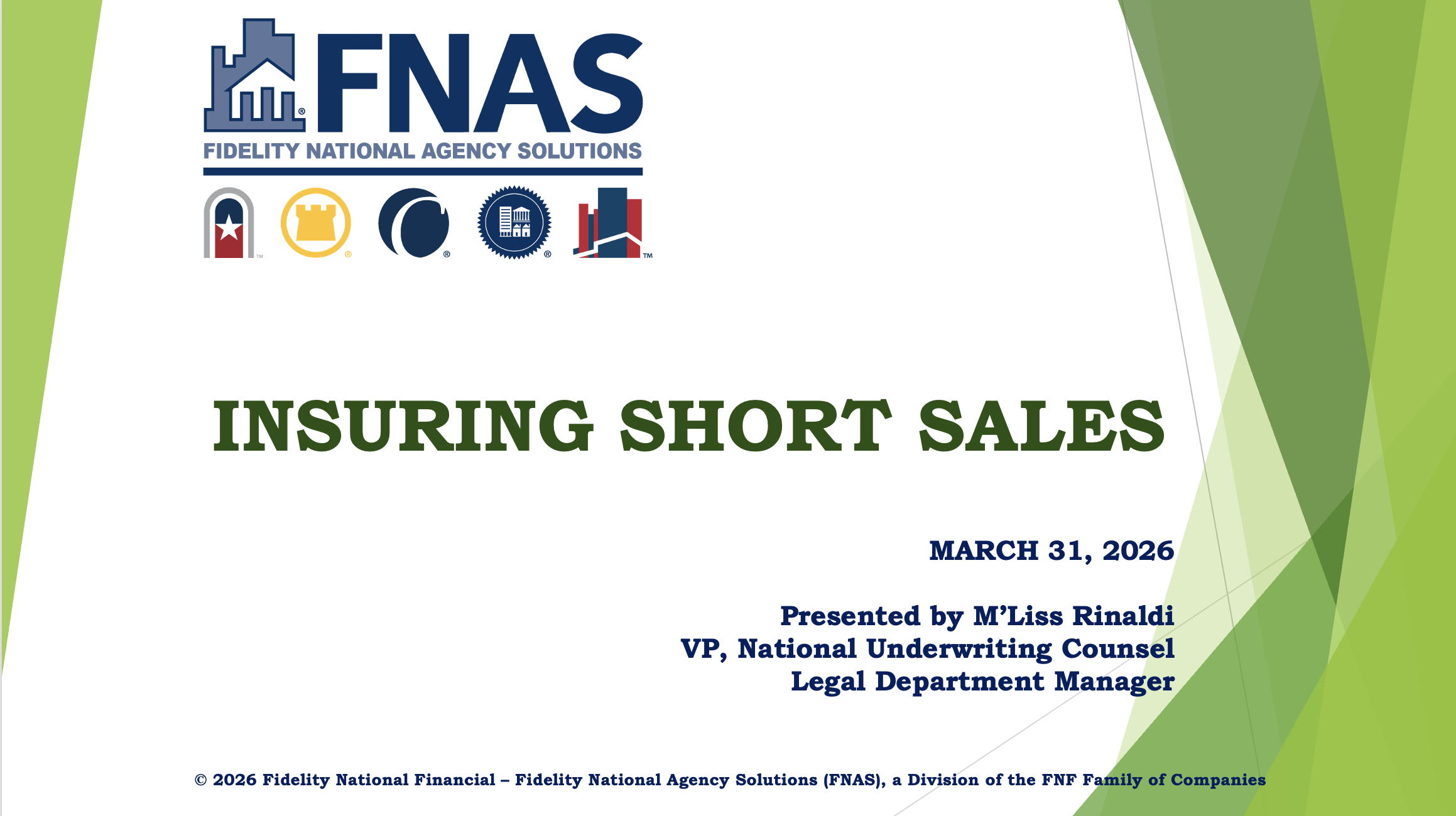 2026 March Webinar - The Insuring of Short Sales